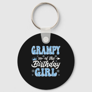 Grampy Of The Birthday Girl Snowflakes Winter Chri Key Ring