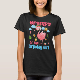 Grampy Of The Birthday Girls Tropical Flamingo Fam T-Shirt