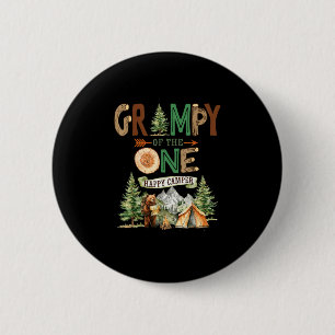 Grampy of the one happy camper 1st birthday 6 cm round badge