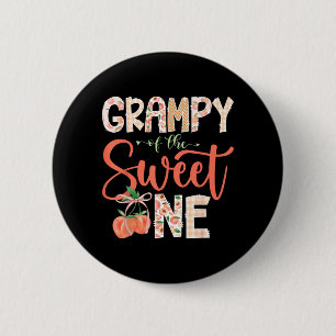 Grampy of The Sweet One Peach 1st Birthday Girl 6 Cm Round Badge