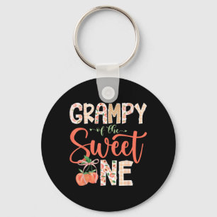 Grampy of The Sweet One Peach 1st Birthday Girl Key Ring