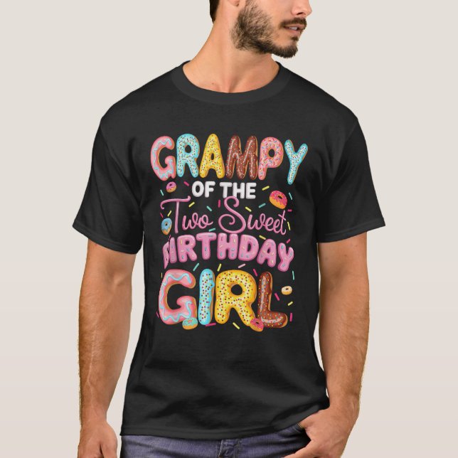 Grampy Of The Two Sweet Birthday Girl Donut 2Nd Bi T-Shirt (Front)