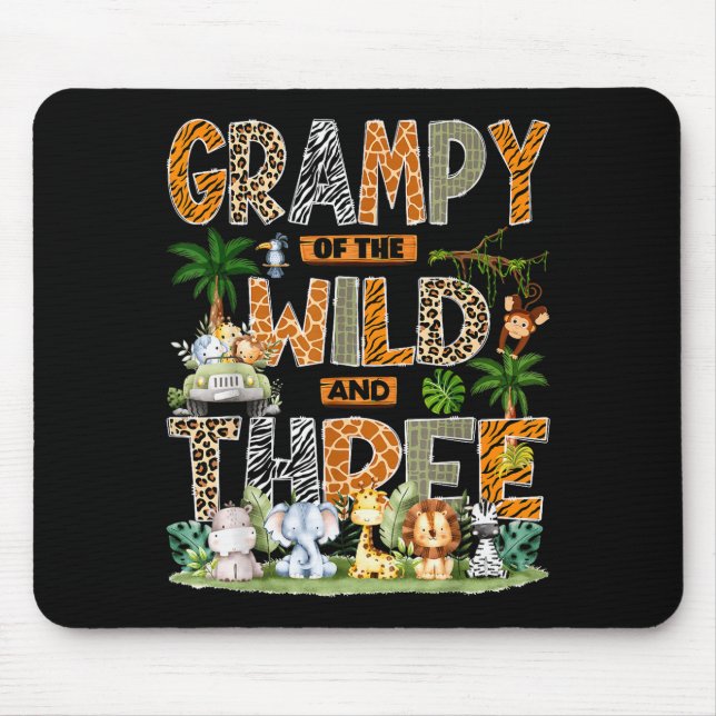 Grampy Of The Wild &amp; Three Zoo 3rd Birthday Sa Mouse Pad (Front)