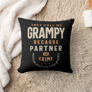 Grampy: The Mischievous Sidekick Cushion