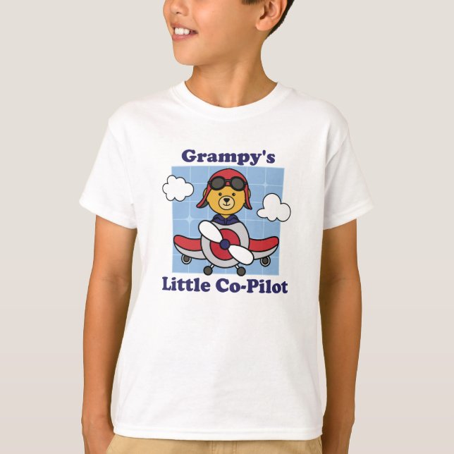 Grampy's Little Co-Pilot - Cute Aeroplane T-Shirt (Front)
