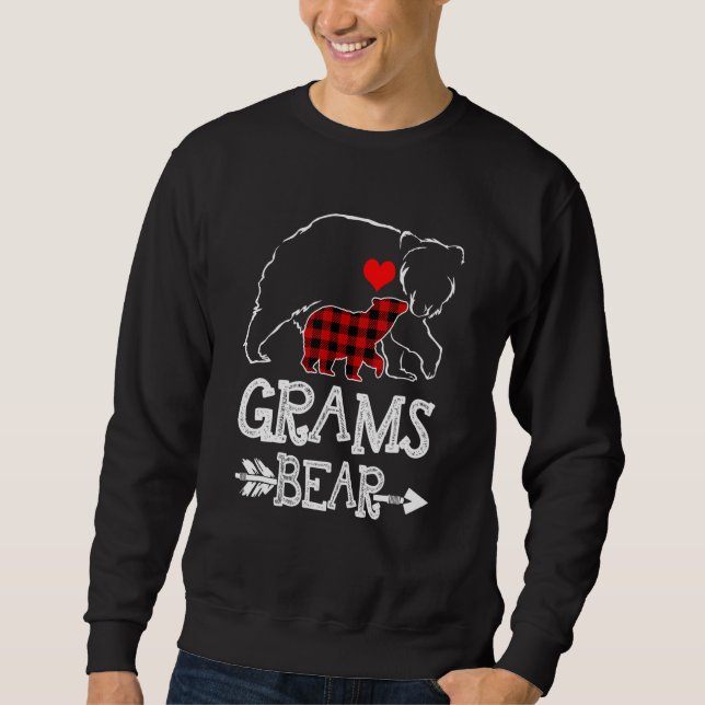 Grams Bear Buffalo Plaid Christmas Family Pajama Sweatshirt (Front)