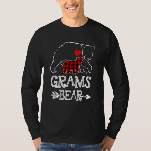 Grams Bear Buffalo Plaid Christmas Family Pajama T-Shirt