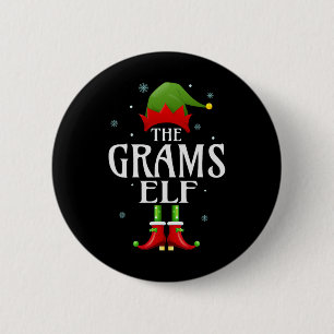 Grams Elf Xmas Matching Family Group Christmas Par 6 Cm Round Badge