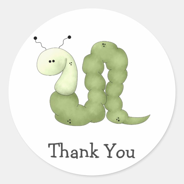 Gram's Garden · Green Worm Classic Round Sticker (Front)