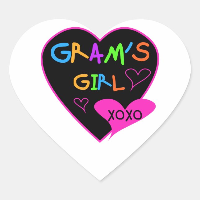Gram's Girl Custom T-Shirts, Mugs, Buttons, Cases Heart Sticker (Front)