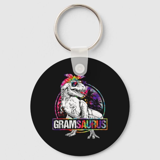 Gramsaurus Dinosaur Gram Saurus Family Matching Ti Key Ring (Front)