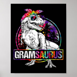 Gramsaurus Dinosaur Gram Saurus Family Matching Ti Poster