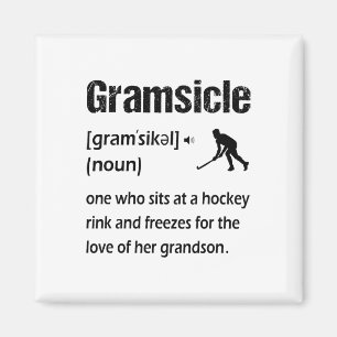 Gramsicle Funny Ice Hockey Grandma Sicle Definitio Magnet