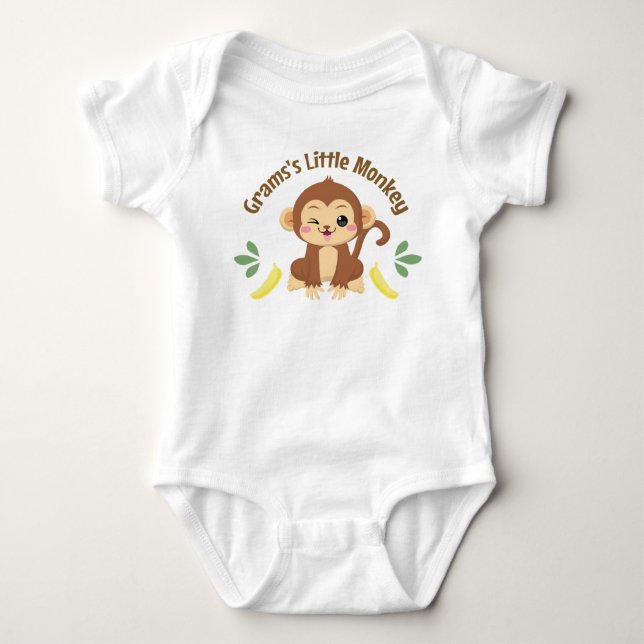 Grams's Little Monkey Baby Bodysuit (Front)