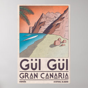 Gran Canaria Beach Print Coastal Wall Art (Bold
