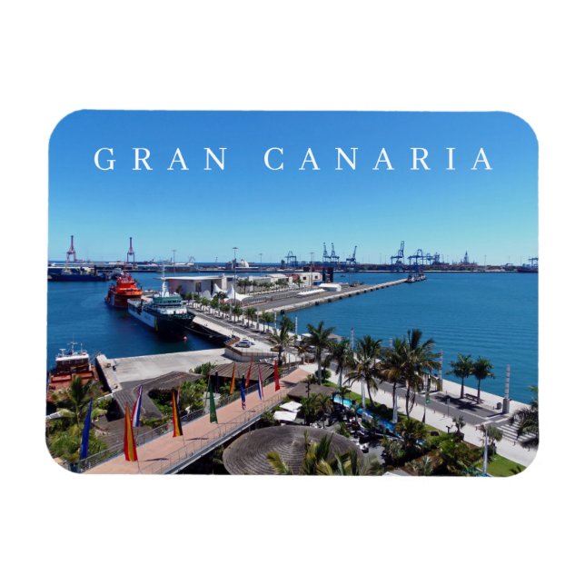 Gran Canaria Las Palmas harbour view fridge magnet (Horizontal)