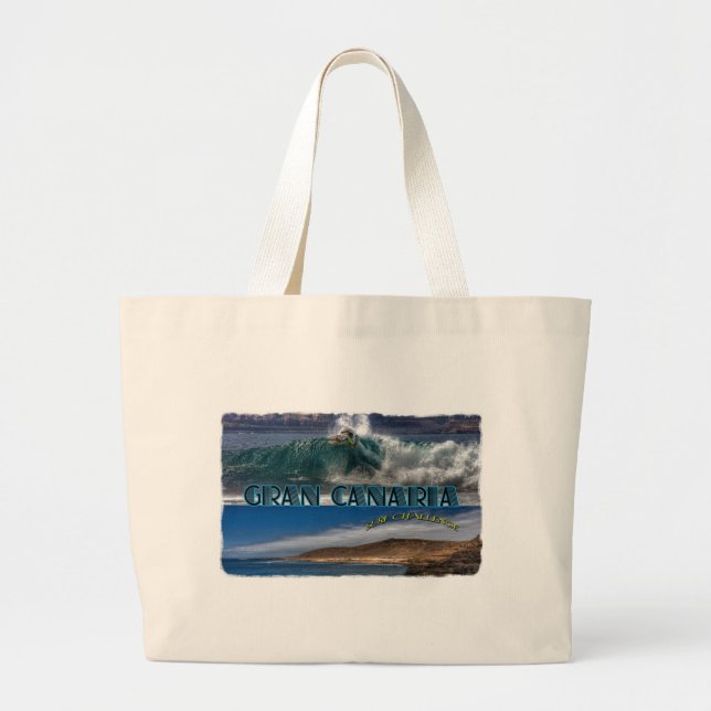 Gran Canaria Surf Challenge Large Tote Bag (Front)