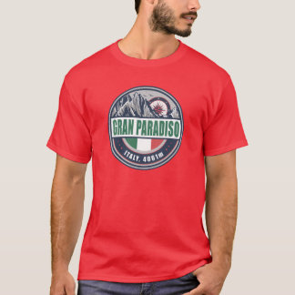 Gran Paradiso Italy Flag Mountain Hiking Design fa T-Shirt