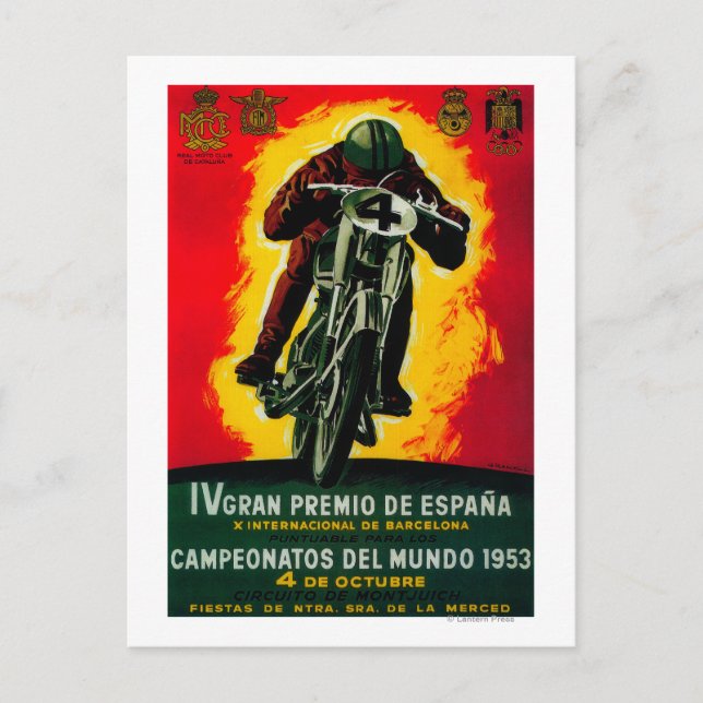 Gran Premio de Espana Vintage PosterEurope Postcard (Front)