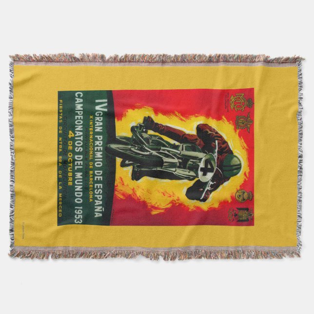 Gran Premio de Espana Vintage PosterEurope Throw Blanket (Front)