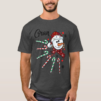 Gran Snowman Candy Cane Christmas Xmas Funny  T-Shirt