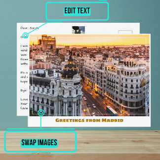 Gran Via Madrid Spain Modern Postcard
