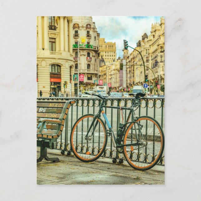 Gran Via Street, Madrid, Spain Postcard (Front)