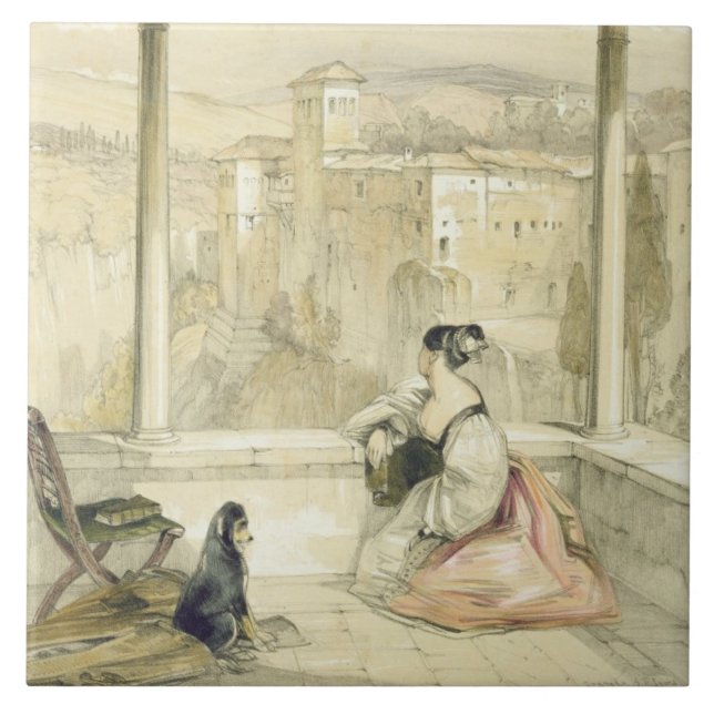 Granada (Alhambra), plate 9 from 'Sketches of Spai Tile (Front)