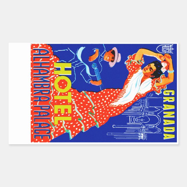 Granada Hotel Alhambra Palace Rectangular Sticker (Front)