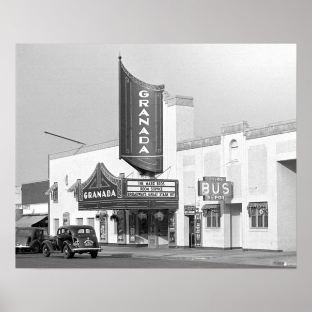 Granada Movie Theatre, 1938. Vintage Photo Poster (Front)