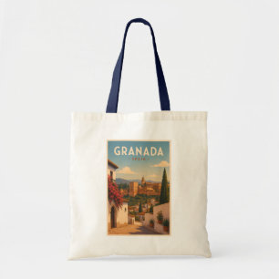 Granada Spain Alhambra Illustration Travel Art Tote Bag