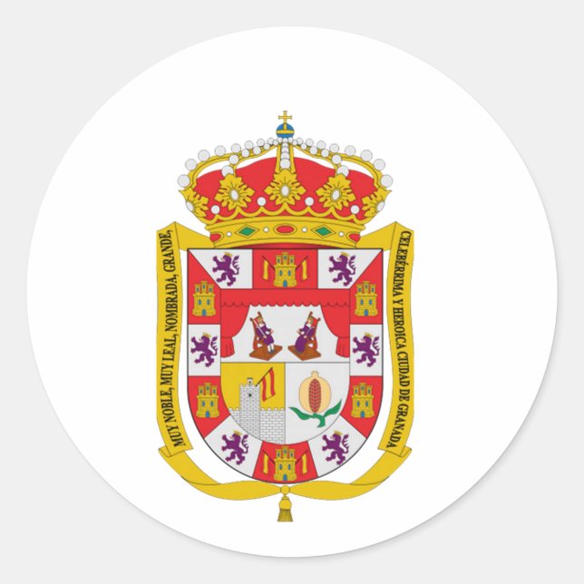 Granada (Spain) Coat of Arms Classic Round Sticker (Front)