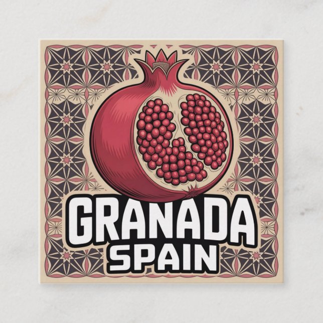 Granada Spain Pomegranate Sticker Enclosure Card (Front)
