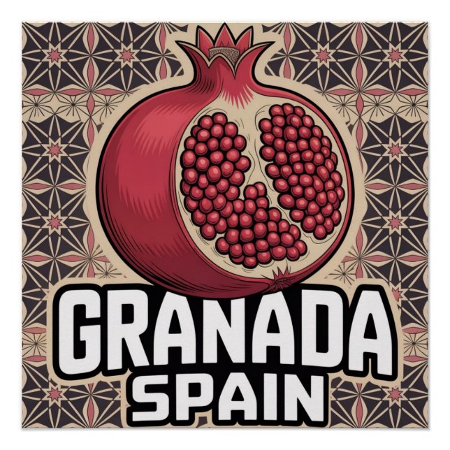Granada Spain Pomegranate Sticker Poster (Front)
