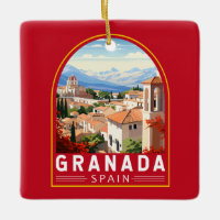 Granada Spain Travel Art Vintage
