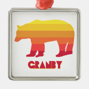 Granby Colorado Rainbow Bear Metal Ornament