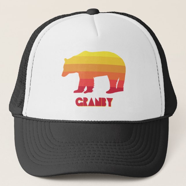 Granby Colorado Rainbow Bear Trucker Hat (Front)