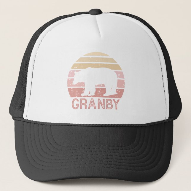 Granby Colorado Retro Bear Trucker Hat (Front)