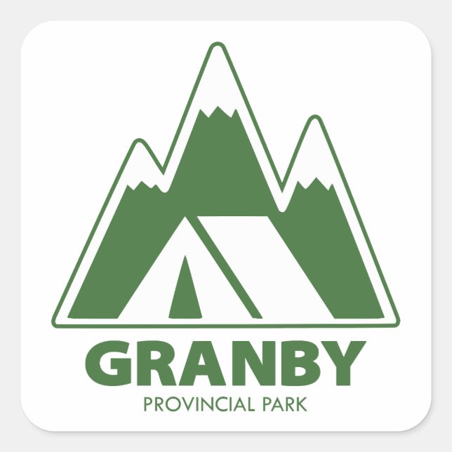 Granby Provincial Park Mountains Camping Square Sticker (Front)
