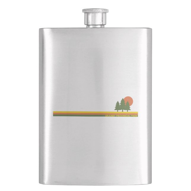 Granby Provincial Park Pine Trees Sun Hip Flask (Front)