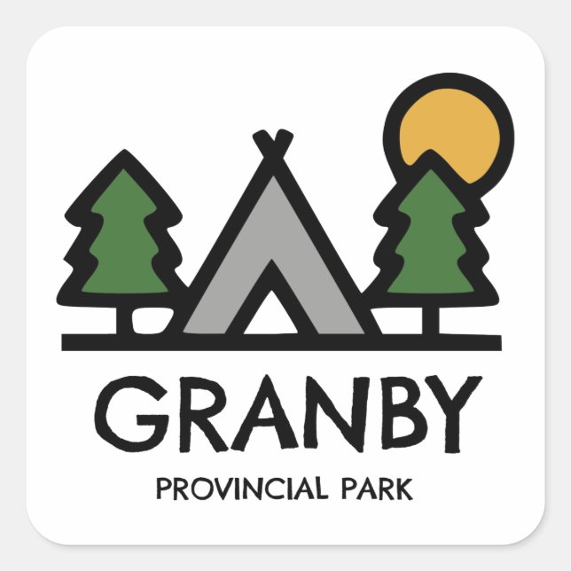 Granby Provincial Park Square Sticker (Front)