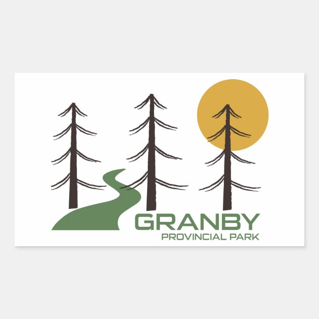 Granby Provincial Park Trail Rectangular Sticker (Front)