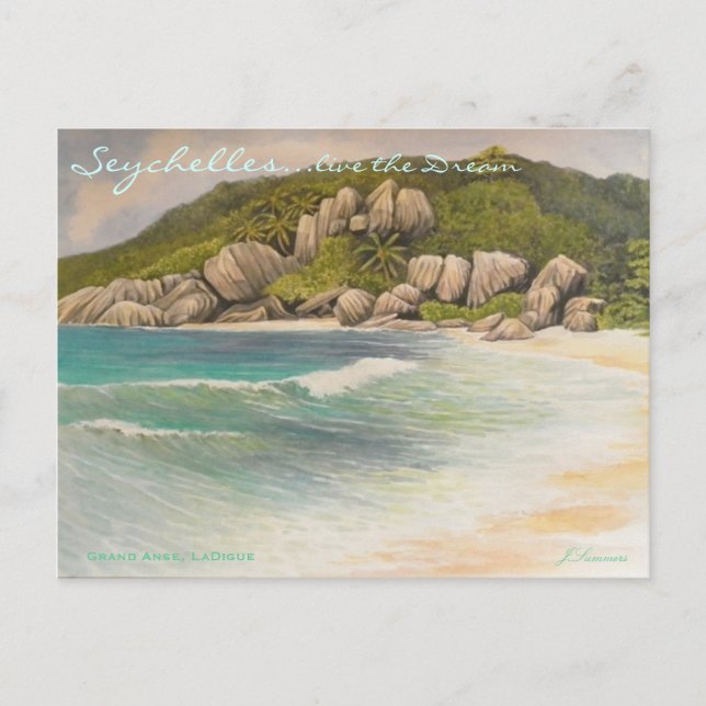 Grand Anse, LaDigue Postcard (Front)