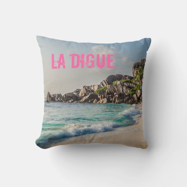 Grand Anse Seychelles La Digue Beach gift Cushion (Front)