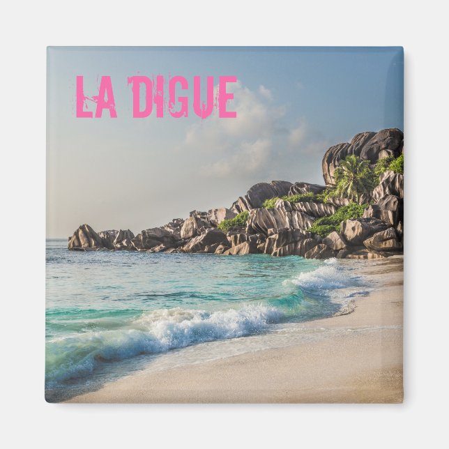 Grand Anse Seychelles La Digue Beach gift Magnet (Front)