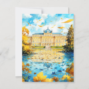 Grand Austrian Palace Reflected in an Autumn Lake  Postcard