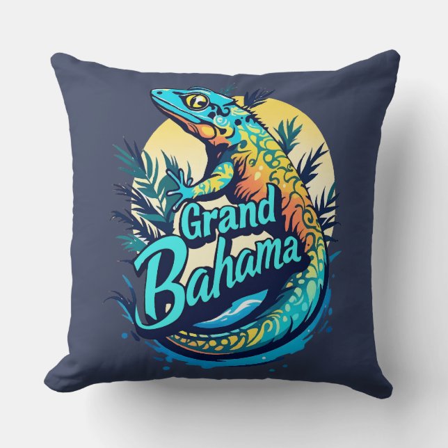 Grand Bahama Caribbean Gecko Cushion (Front)
