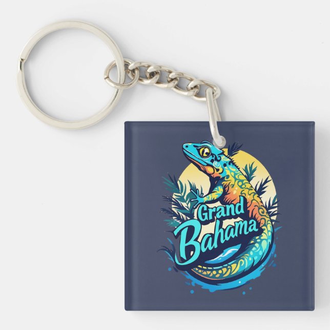 Grand Bahama Caribbean Gecko Key Ring (Front)