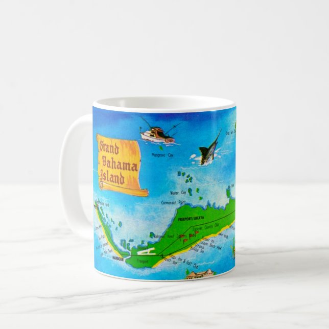 Grand Bahama Island Map Mug (Front Left)