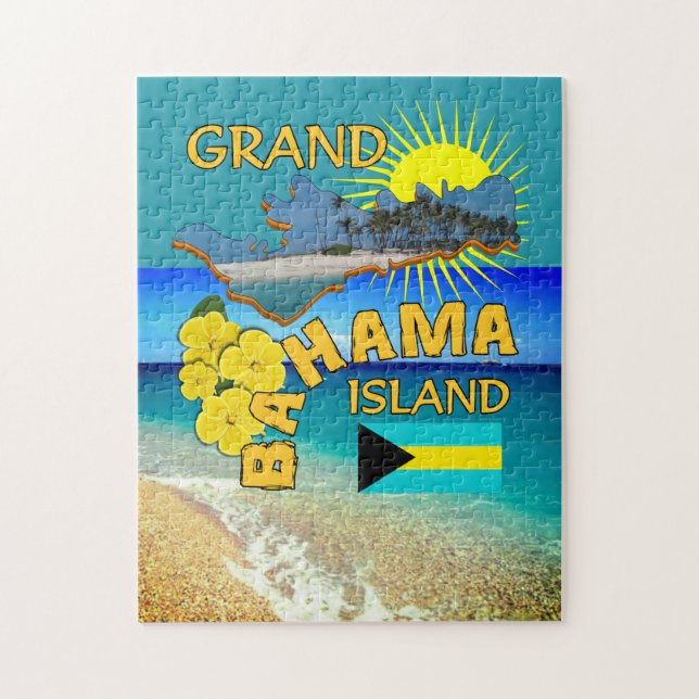 Grand Bahama Island Travel Theme Jigsaw Puzzle (Vertical)